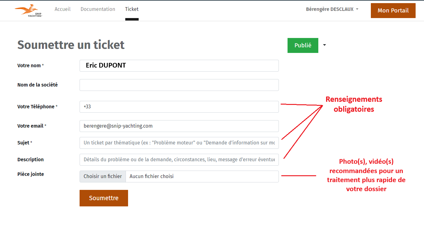 Etape 2 : comment remplir son ticket