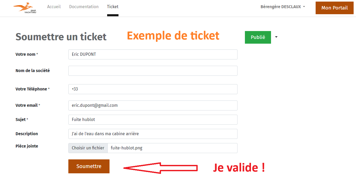 Etape 3 : exemple et validation